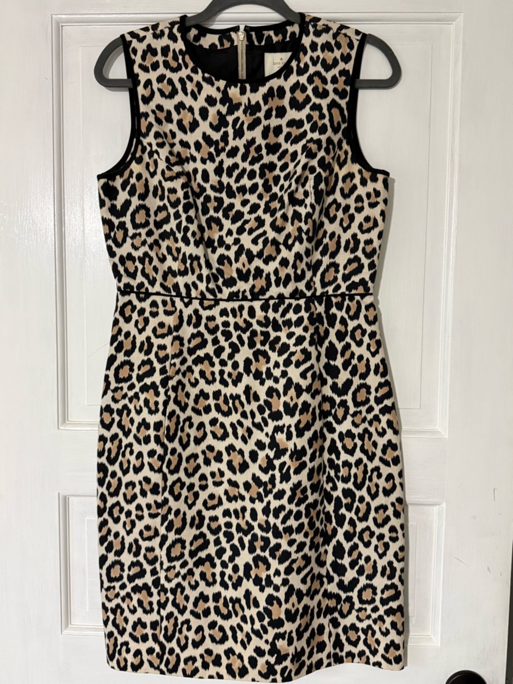 Kate Spade Leopard Print Sheath Dress - Black & Tan